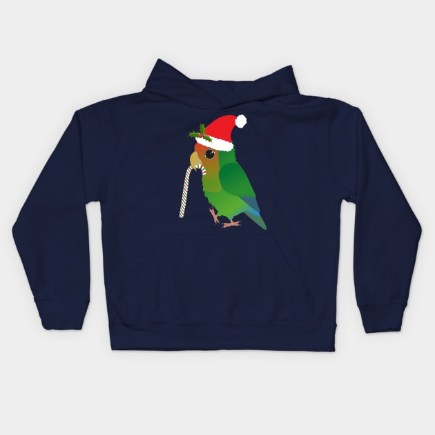 A cute Christmas peach faced lovebird Kids Hoodie by Bwiselizzy